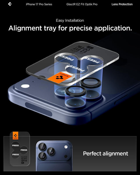 Spigen iPhone 17 / 15 PRO and MAX Camera Lens Screen Protector GLAStR EZ Fit Optik PRO